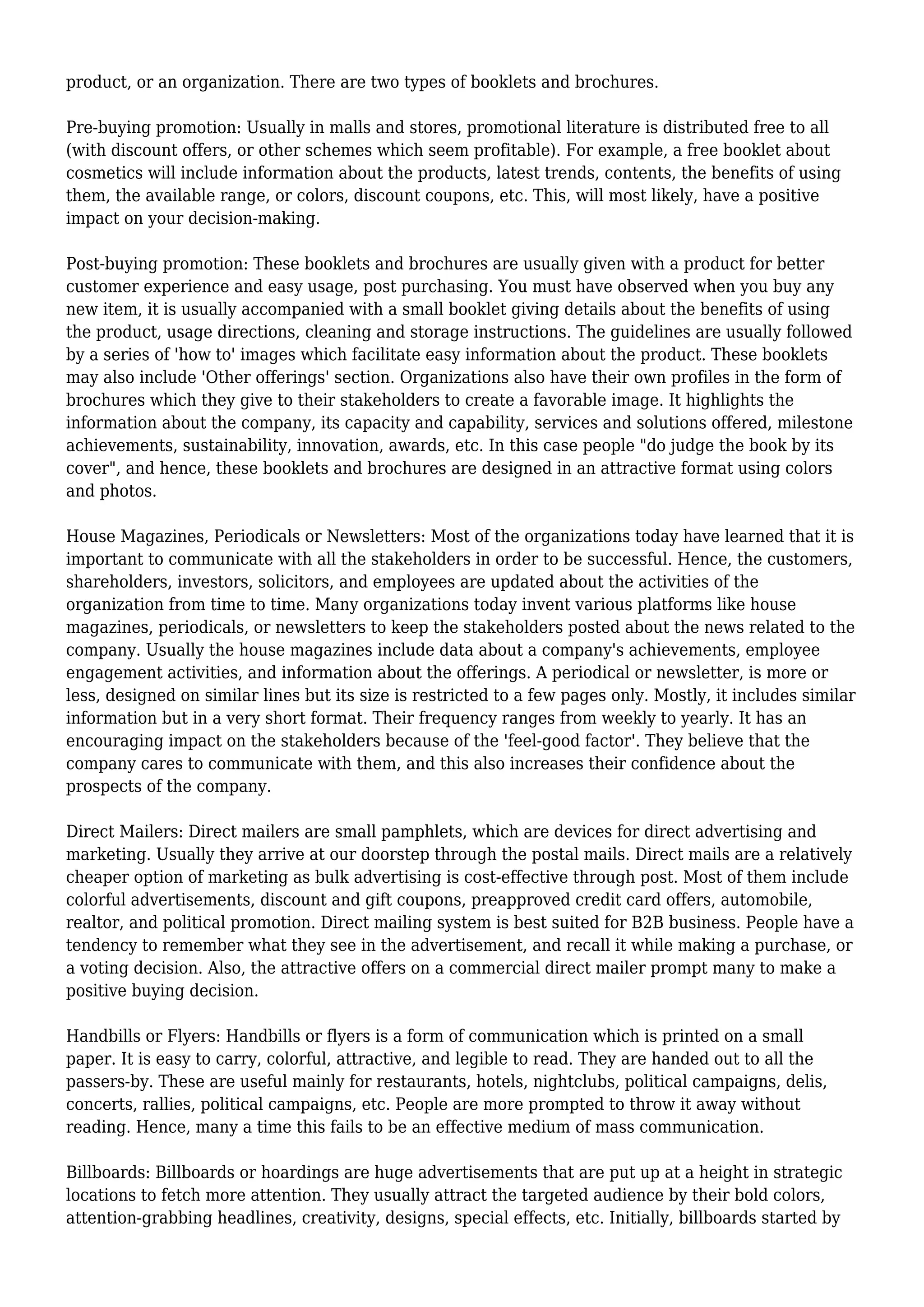 Different Types of Mass Media PDF