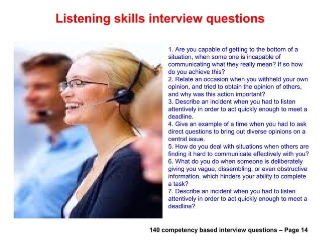 140 competency based interview questions | PPT