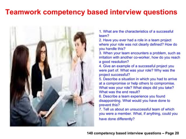 140 competency based interview questions | PPT