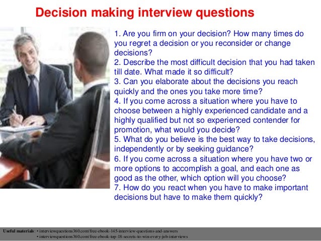 140 competency based interview questions example of decision making for interview