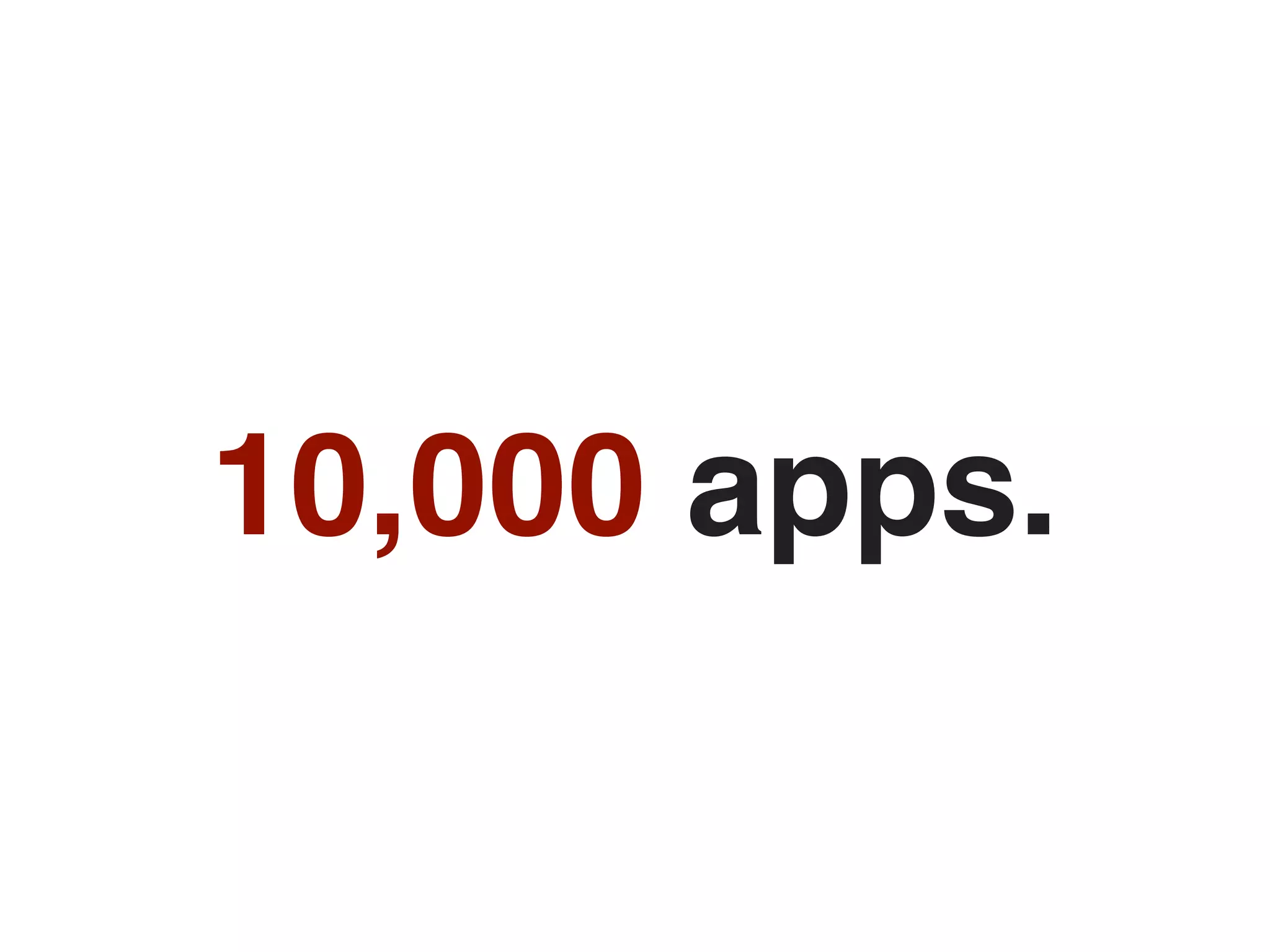 10,000 apps.
 