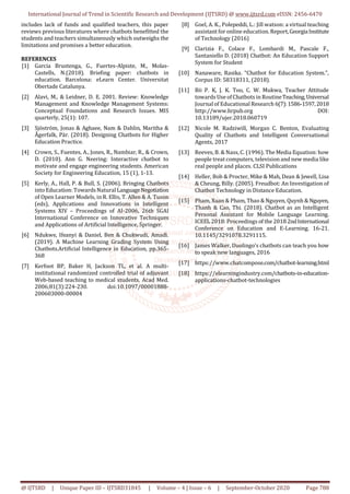 Critical Literature Review on Chatbots in Education | PDF
