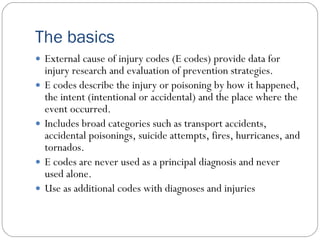 Coding E Codes | PPT | Death, Injury, or Military Conflict | Sensitive ...