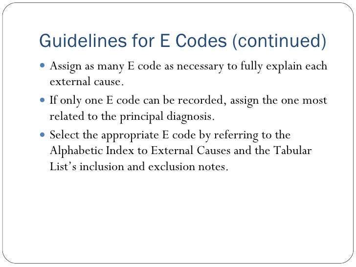Coding E Codes
