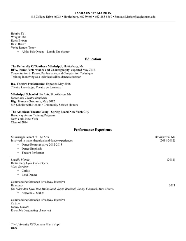 Audition Resume PDF - Audition Resume 1 638 