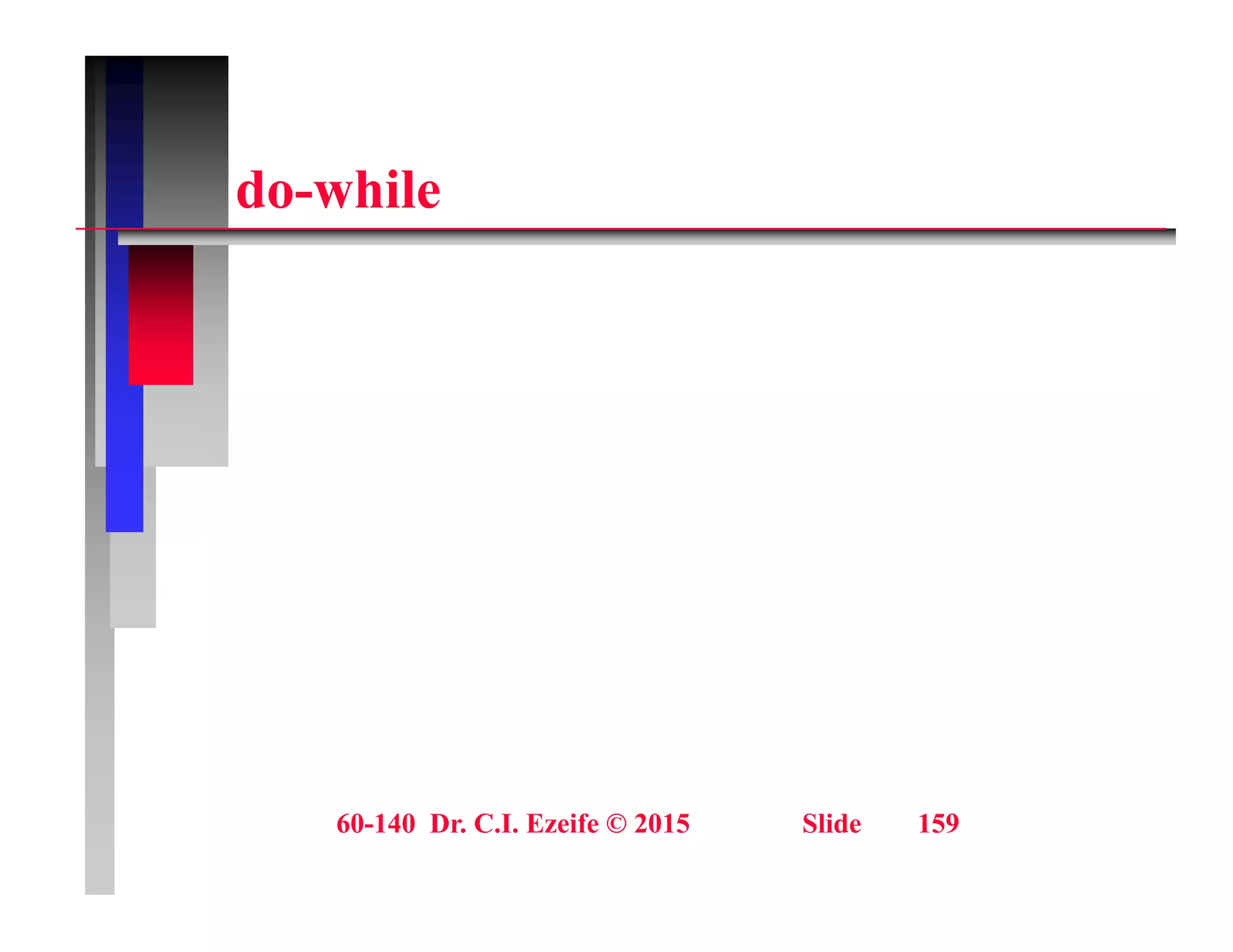 d hil
do-while
60-140 Dr. C.I. Ezeife © 2015 Slide 159
 