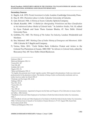 INDENTURED LABOUR IN THE COLONIAL TEA PALANTATIONS OF ASSAM: A SAGA OF ...