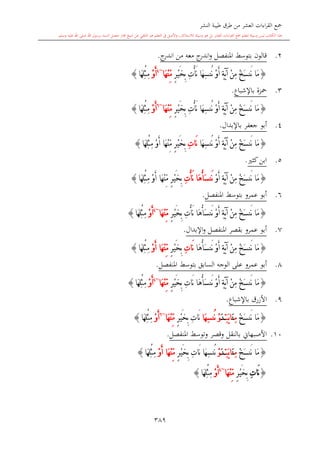 كتاب جمع القراءات العشر الكبرى تلاوة الشيخ أحمد طلبة وإشراف الشيخ يسري عوض وتفريغ الشيخ محمد حسين ويشمل من أول القرآن إلى نهاية الآية 141 من س