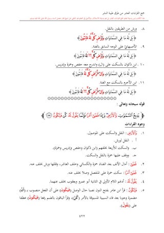كتاب جمع القراءات العشر الكبرى تلاوة الشيخ أحمد طلبة وإشراف الشيخ يسري عوض وتفريغ الشيخ محمد حسين ويشمل من أول القرآن إلى نهاية الآية 141 من س