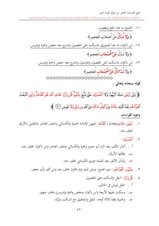 كتاب جمع القراءات العشر الكبرى تلاوة الشيخ أحمد طلبة وإشراف الشيخ يسري عوض وتفريغ الشيخ محمد حسين ويشمل من أول القرآن إلى نهاية الآية 141 من س