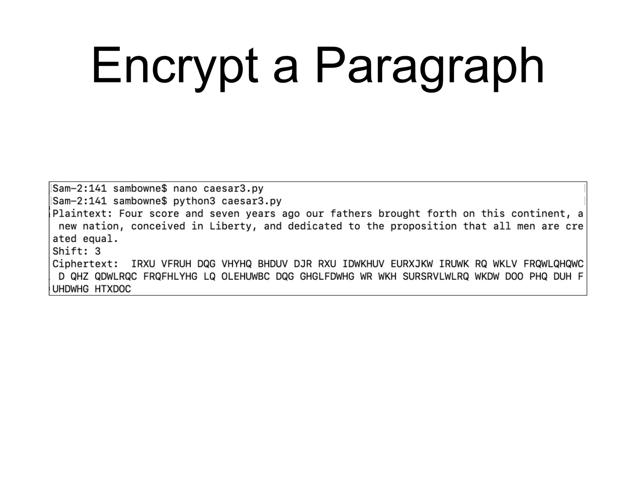 Encrypt a Paragraph
 