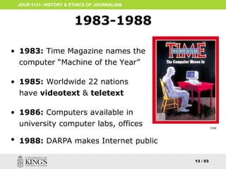 Computer Journalism History of Online Journalism 2014 | PPTX