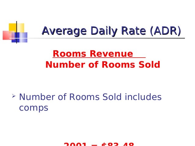 Average Daily Room Rate Adr Average Daily Room Rate Adr