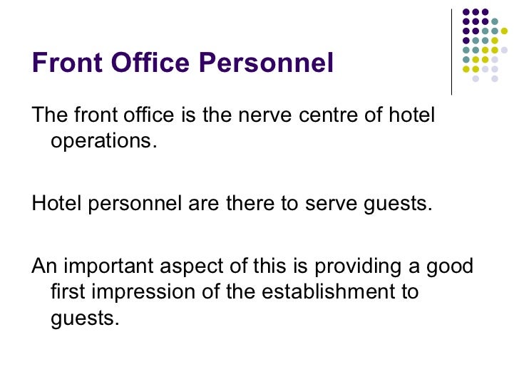 14100484 Hotel Front Office Department