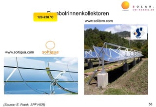 Parabolrinnenkollektoren
58
www.soltigua.com
120-250 C
www.solitem.com
(Source: E. Frank, SPF HSR)
 