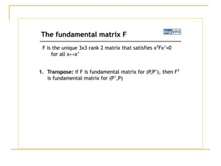 Foundation Matrix Fundamental matrix | PPT