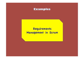 Requirements 
Management in Scrum 
 