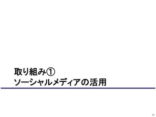取り組み① 
ソーシャルメディアの活用 
70 
 