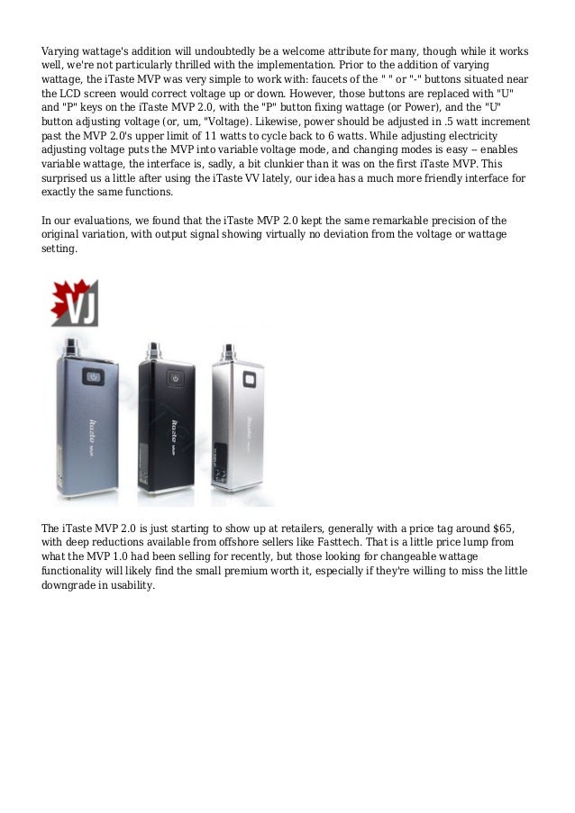 itaste mvp manual
