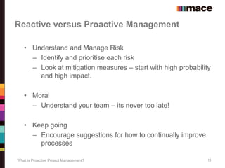 What is proactive project management? | PDF