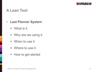 What is proactive project management? | PDF