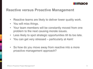 What is proactive project management? | PDF