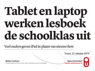Trouw, 21 oktober 2014 
 