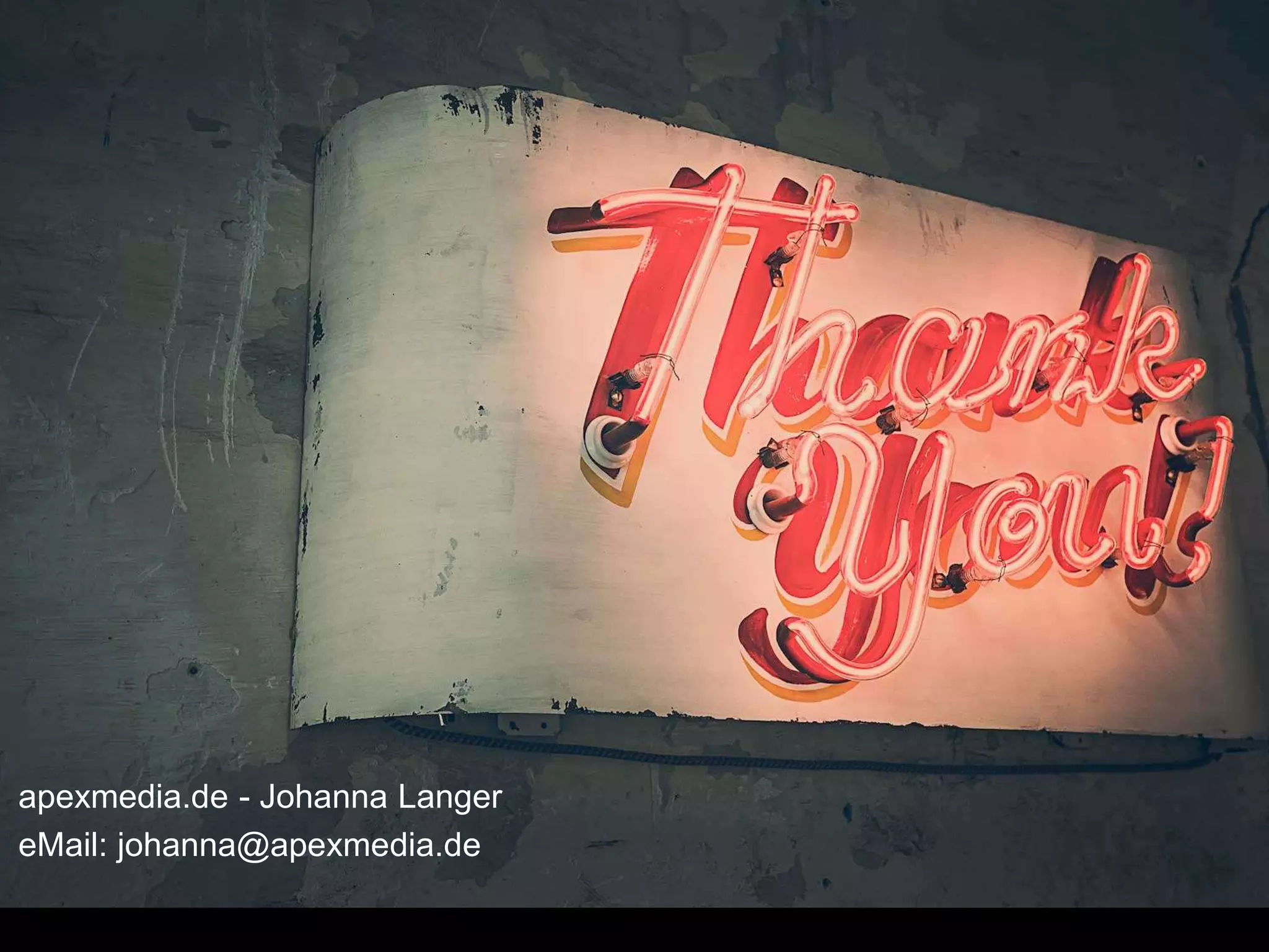 apexmedia.de - Johanna Langer 
eMail: johanna@apexmedia.de 
