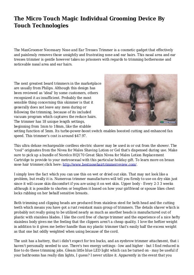 The Micro Touch Magic Individual Grooming Device By Touch Technologie…