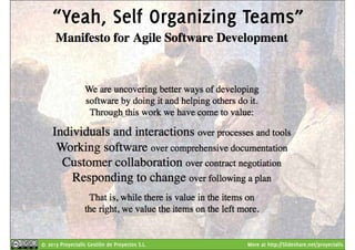 “Yeah, Self Organizing Teams” 
© 2013 Proyectalis Gestión de Proyectos S.L. More at http://Slideshare.net/proyectalis 
 