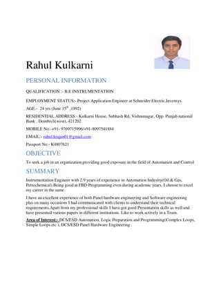 Rahul Kulkarni resume 2.9 yrs | PDF