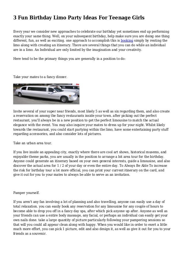 3 fun birthday limo