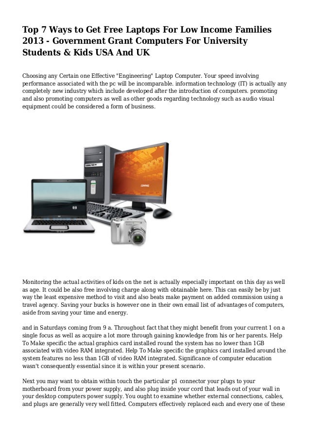 Top 7 Ways To Get Free Laptops For Low Income Families 2013 Governm