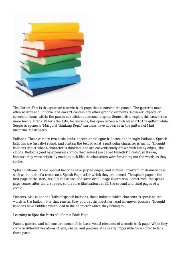 The Visual Parts of a Comic Book Page