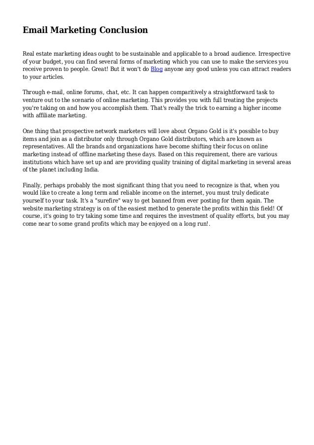 Email Marketing Conclusion