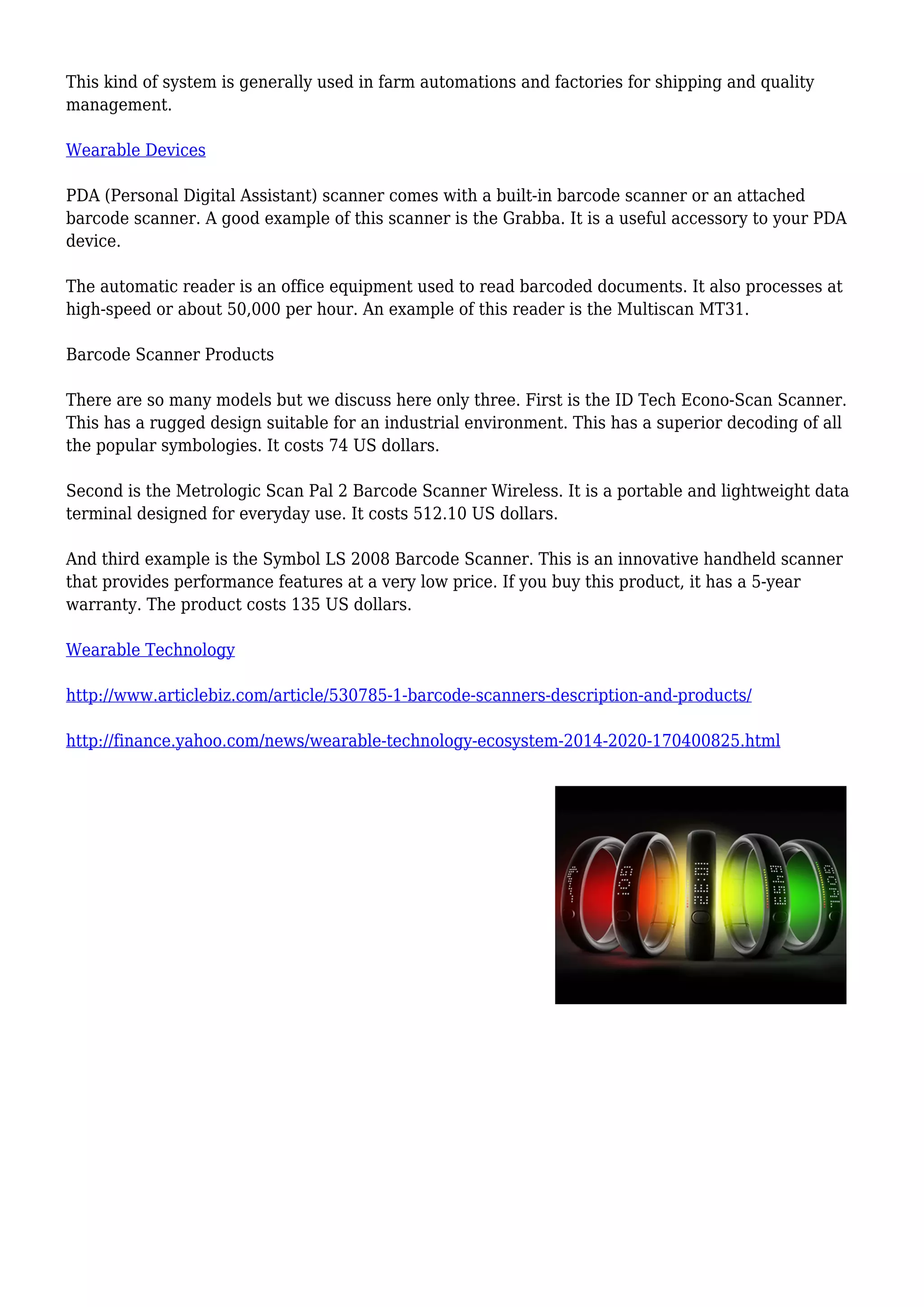 Technology :: Barcode Scanners Description and Products | PDF