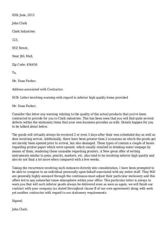 Sample Letter To Contractor Unsatisfactory Work from image.slidesharecdn.com