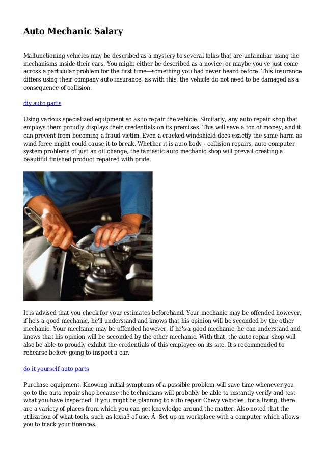 Auto Mechanic Salary
