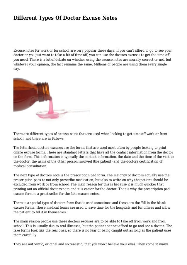 doctor excuses for school
