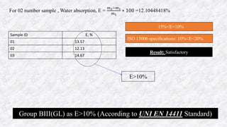 Specifications of a glazed ceramic tile | PPTX