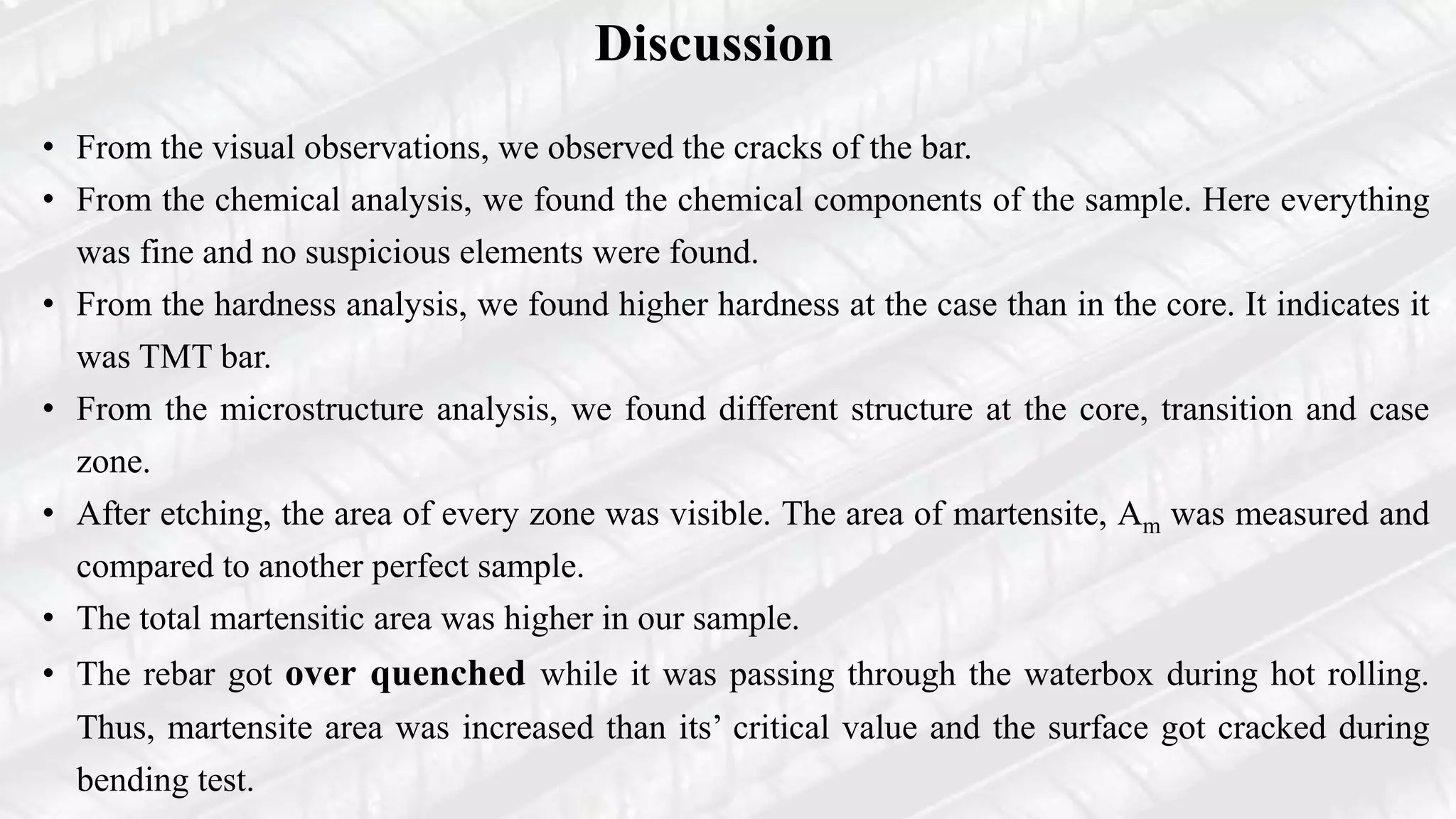 Cellbender Failure Report Example Report on bending failure of a 500 Grade TMT bar | PPTX