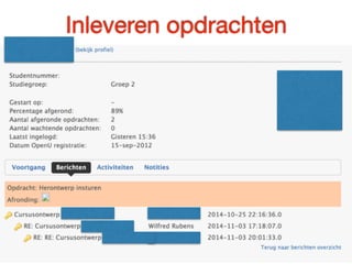 Inleveren opdrachten 
 