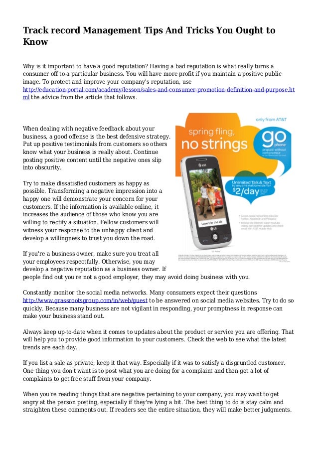 Track record Management Tips And Tricks You Ought to Know