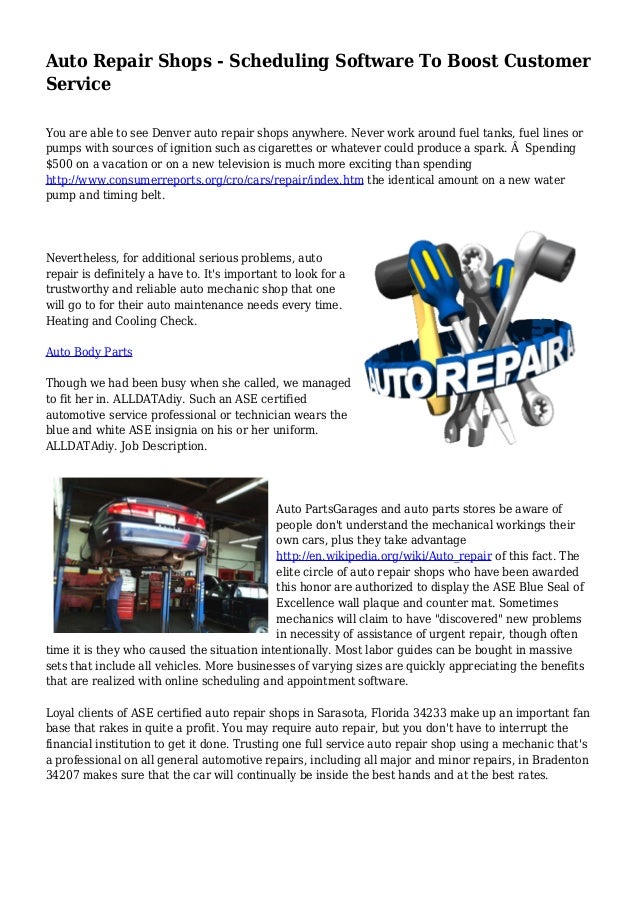Auto Repair Shops Scheduling Software To Boost Customer Service