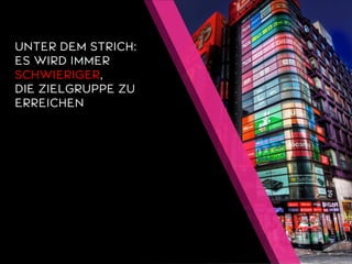 UNTER DEM STRICH: ES WIRD IMMER SCHWIERIGER, DIE ZIELGRUPPEZU ERREICHEN  