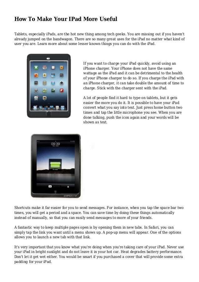 How To Make Your IPad More Useful