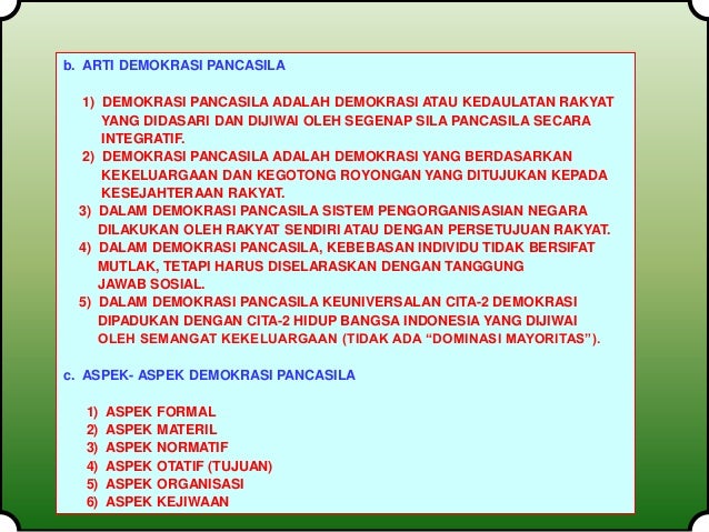 Pengertian Demokrasi Pancasila