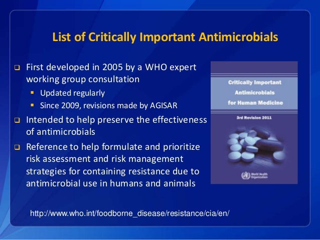 Critically important antimicrobials image