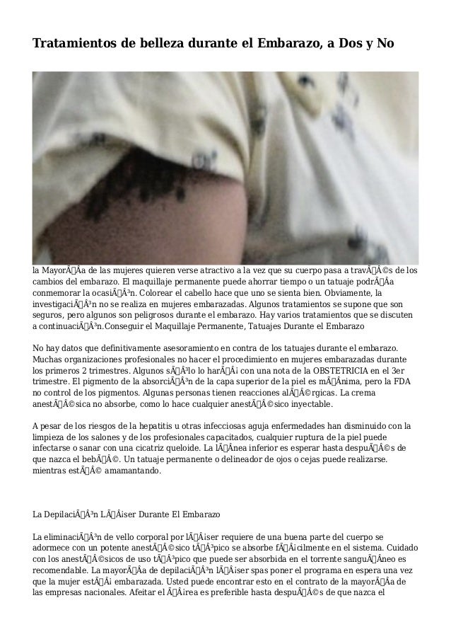 Tratamientos de belleza durante el Embarazo, a Dos y No