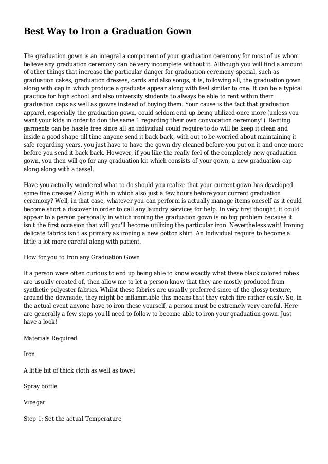 Best Way to Iron a Graduation Gown